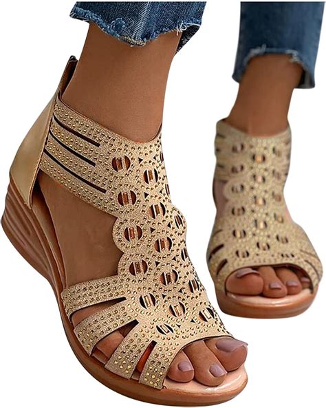 Womens Recovery Sandals With Comfortable Plantar Fasciitis Support,Ladies Orthotic Open Toe Sport Slides Thick Cushion Reduces Stress on Feet,Joints & Back Post-Exercise. . Amazon ladies sandals